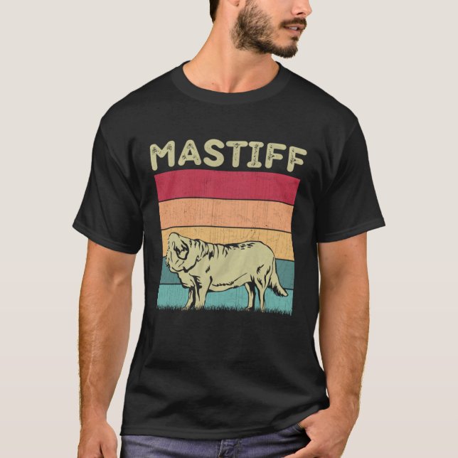 Camiseta Distressed Mastiff Dog  Boys Girls Retro Mastiff D (Frente)