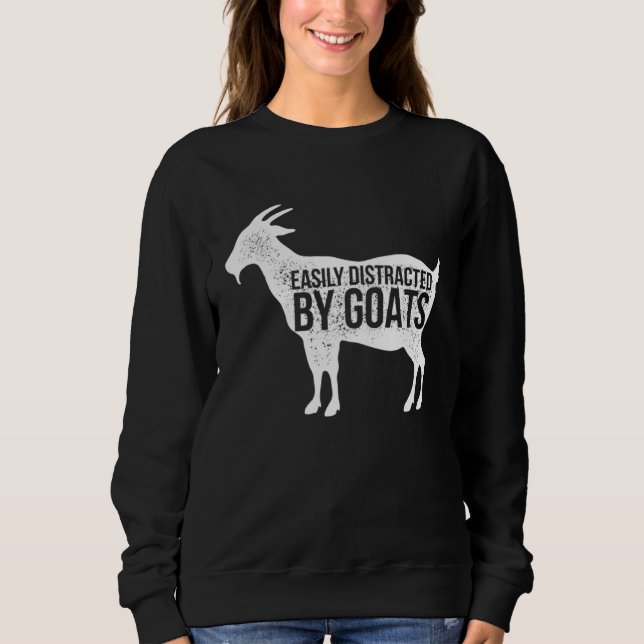 Camiseta Distressed Quote Easily Distracted Retro Goats (Frente)