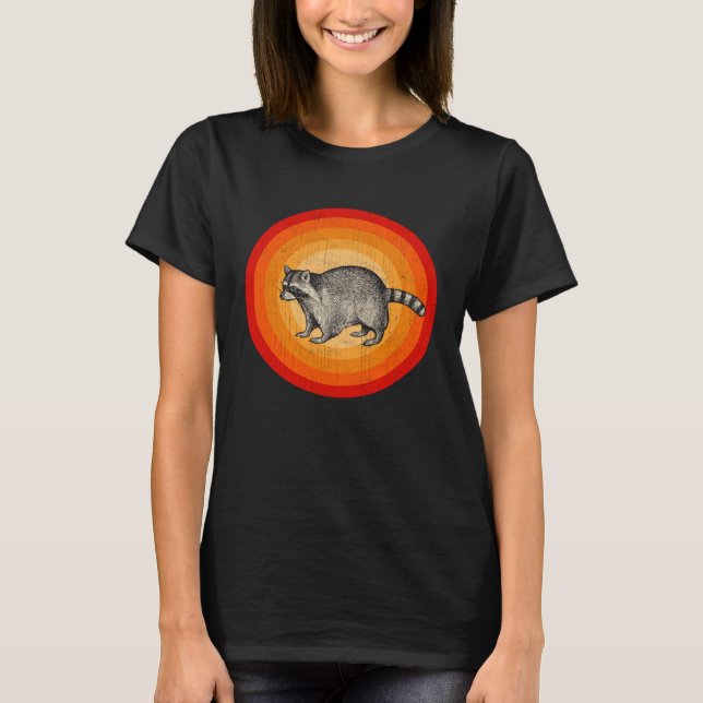 Camiseta Distressed Raccoon  Retro Style (Frente)