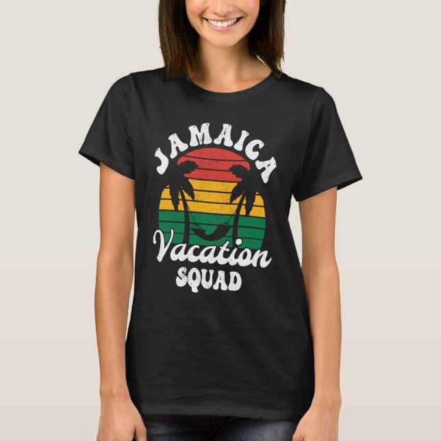 Camiseta Distressed Retro Jamaica Vacation Squad Caribbean  (Frente)