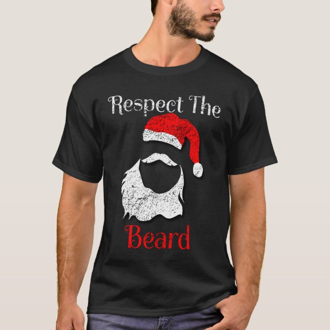 Camiseta Distressed Santa Claus Respect The Beard (Frente)