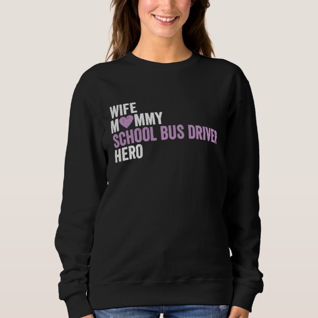 Camiseta Distressed School Bus Driver  Wife Mommy School Bu (Frente)