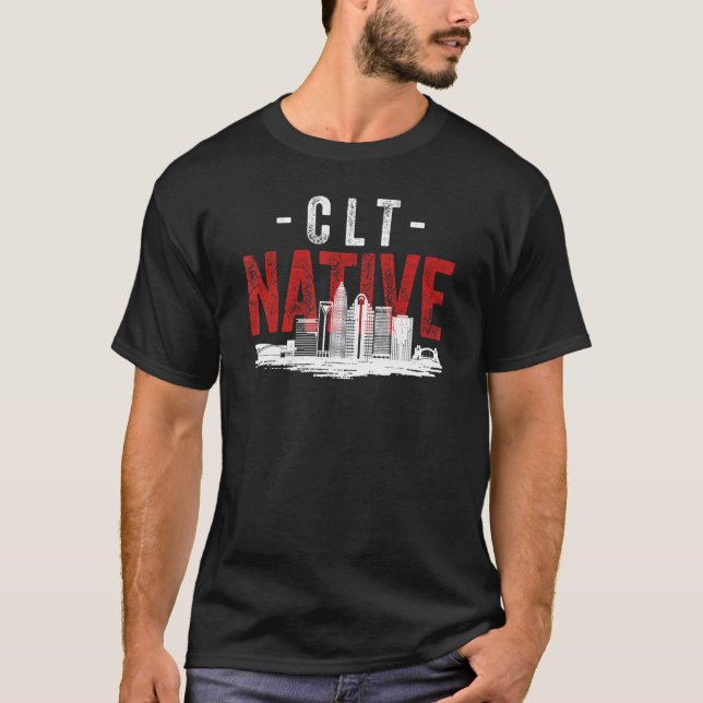 Camiseta Distressed Style Charlotte City Native Home Grown  (Frente)
