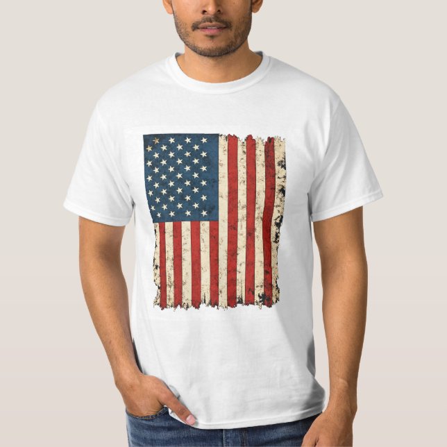 Camiseta Distressed Vintage USA Flag  (Frente)