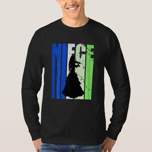 Camiseta Distressed Violin Niece Of Violinist Loves To Viol (Frente)