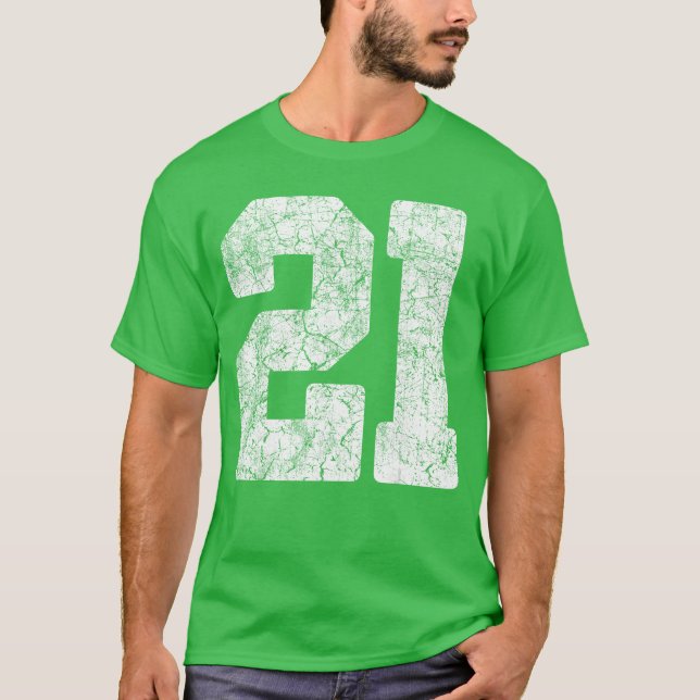 Camiseta Distressed White Number 21 Jersey Player Uniform 2 (Frente)