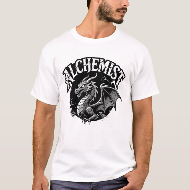 Camiseta Distressed Winged Serpent Alchemist Graphic (Frente)