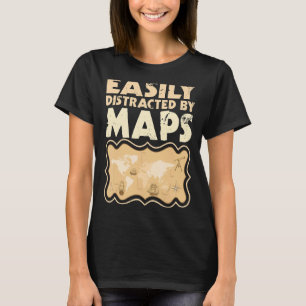 Camiseta Distribuído Facilmente Pelo Mapeamento Geográfico