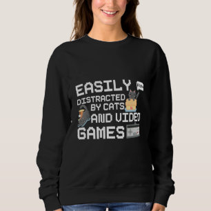 Camiseta Distribuído Facilmente Por Videos games De Gatos,