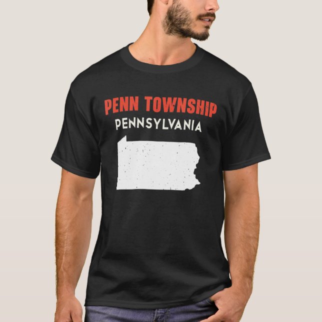 Camiseta distrito Penn Pensilvânia EUA State America Trave (Frente)