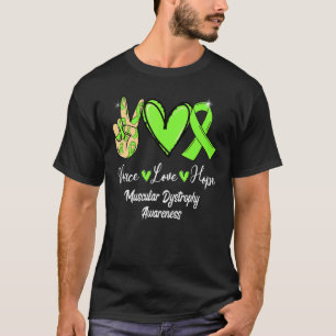 Camiseta Distrofia Muscular Paz Amor Verde limão Esperança 