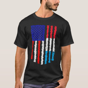 Camiseta Distúrbio de Sinalizador Patriótico Americano do L