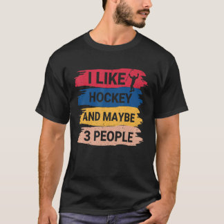 Camiseta Dito de Hockey Eu Gosto de Hockey E Talvez 3 Pesso