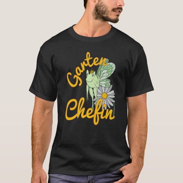 Camiseta Dito de Jardim Chef de Jardim Sapo Elfo Com Flor (Frente)