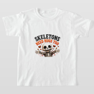 Camiseta 🤍 Dito Divertido de Esqueleto de Halloween 💀