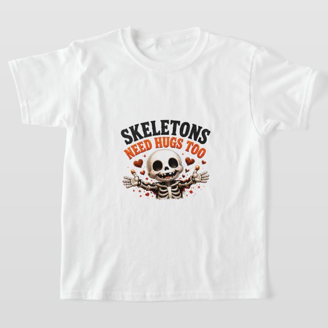 Camiseta 🤍 Dito Divertido de Esqueleto de Halloween 💀 (Postura )
