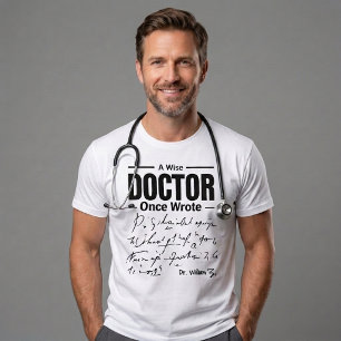 Camiseta Dito Divertido de Médico Um Médico Sábio Uma Vez