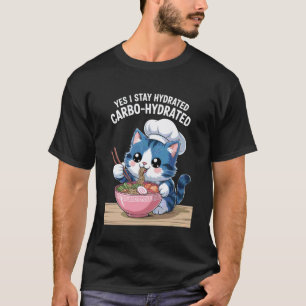 Camiseta Dito Divertido Gato Carbo Hidratado Macarrão Piada