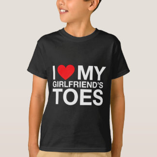 Camiseta Dito engraçado coração dedos do pé da minha namora