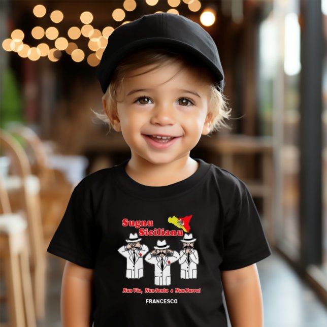 Camiseta Dito engraçado de criança siciliano Personagens da (Funny Mafia Characters Sicilian
Toddler Tee)