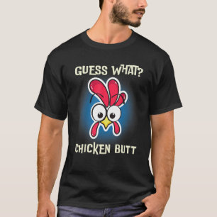Camiseta Dito Engraçado de Galinha Adivinhe o que é o Galo
