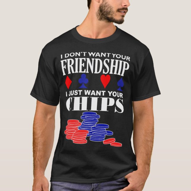 Camiseta Dito engraçado de pôquer (Frente)