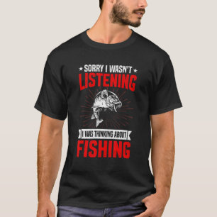 Camiseta Dito sarcástico engraçado Estava pensando em pesca