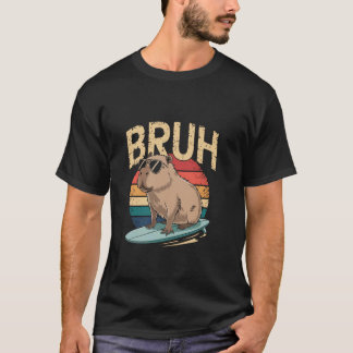 Camiseta Ditos Engraçados do Bruh Meme Engraçado de Capivar