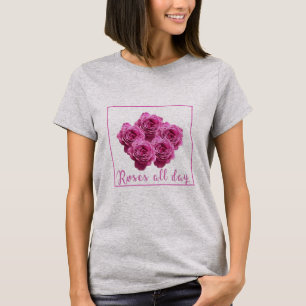 Camiseta Ditos engraçados sobre rosas e amor