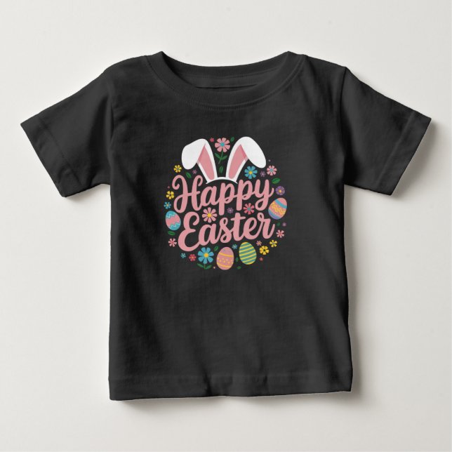 Camiseta Ditos Felizes Páscoa Ovo Coelho (Frente)