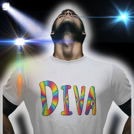 Camiseta DIVA Campy Fabuloso LGBTQ Orgulho gay Rainbow Colo