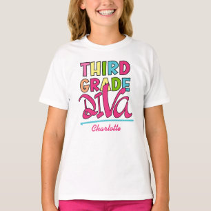 Camiseta Diva Colorida Do Terceiro Grau De Volta À Escola