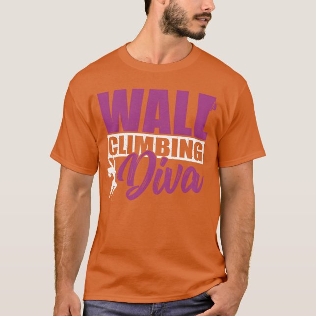 Camiseta Diva de Escalada de Parede Escaladora de Parede de (Frente)