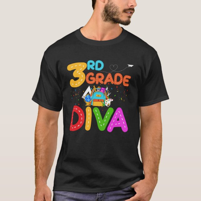Camiseta Diva do 3º ano 1º dia da escola (Frente)