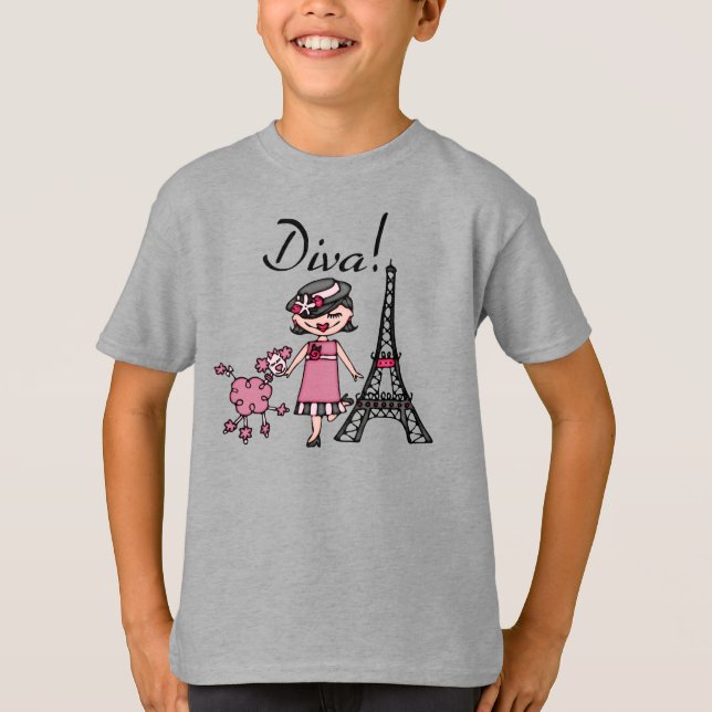 Camiseta Diva do cabelo preto (Frente)