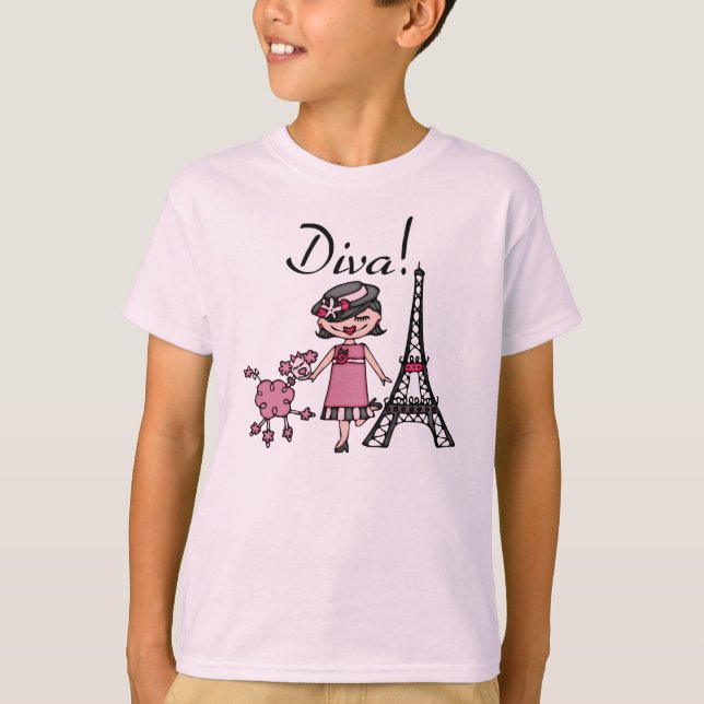 Camiseta Diva do cabelo preto (Frente)