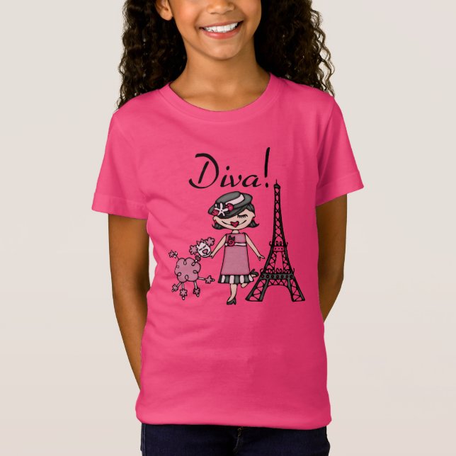 Camiseta Diva do cabelo preto (Frente)
