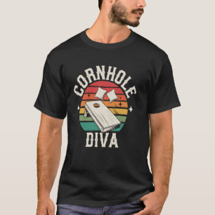 Camiseta Diva do Cornhole Jogadora de Cornhole Engraçada