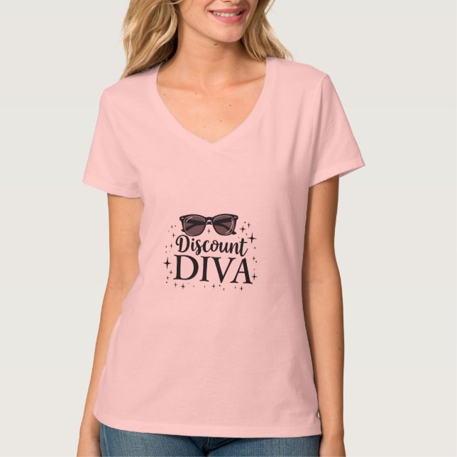 Camiseta Diva do Desconto - Rainha da Compras Chic e Espert (Frente)