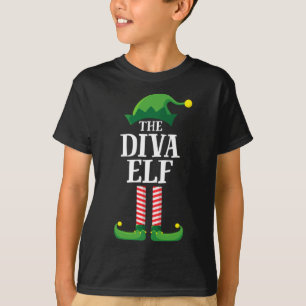 Camiseta Diva Elf Matching Family Christmas Party Pajama