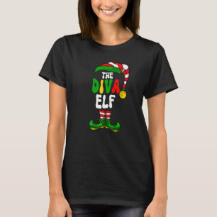 Camiseta Diva Elf Pajama Matching Group Natal Holiday G