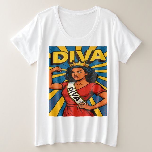 Camiseta Diva Pop, Rainha (Frente do Design)