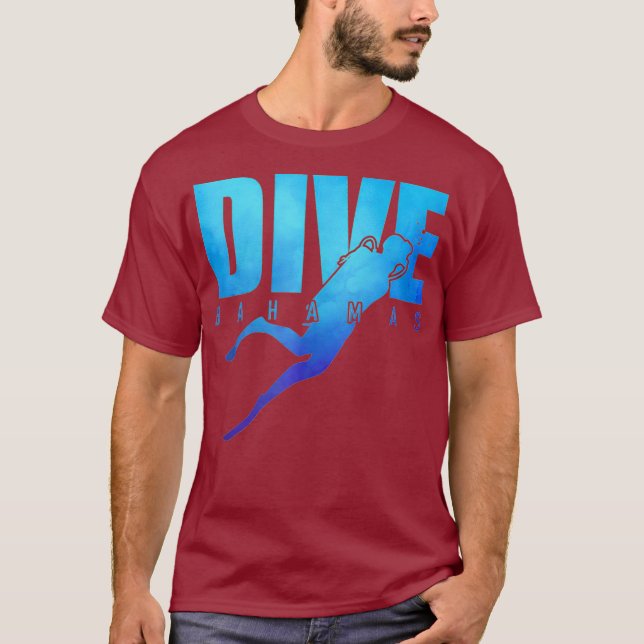 Camiseta DIVE BAHAMAS Scuba Diver Reef Snorkeling (Frente)