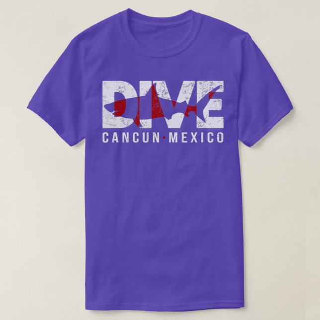 Camiseta DIVE Cancun Mexico SCUBA DIVING Diver (Frente do Design)