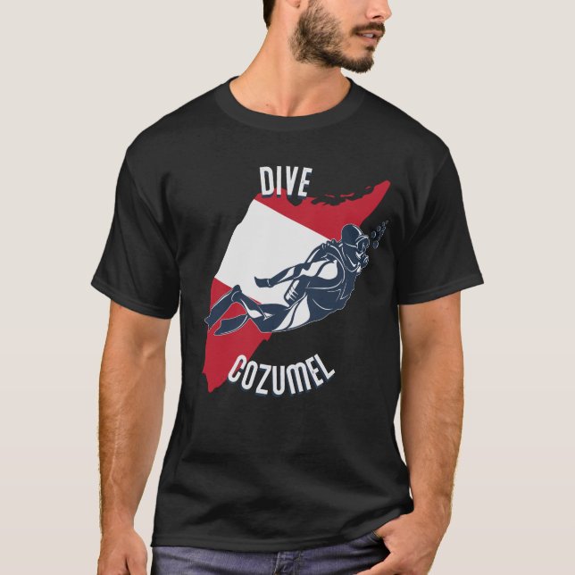 Camiseta Dive Cozumel Caribe Island Scuba Diving Cozumel (Frente)