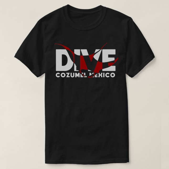 Camiseta DIVE Cozumel Mexico SCUBA DIVING Diver Manta Ray (Frente do Design)
