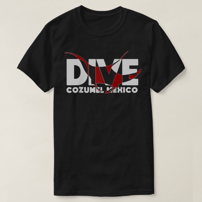 Camiseta DIVE Cozumel México SCUBA DIVULGANDO Vídeo Manta R (Frente do Design)