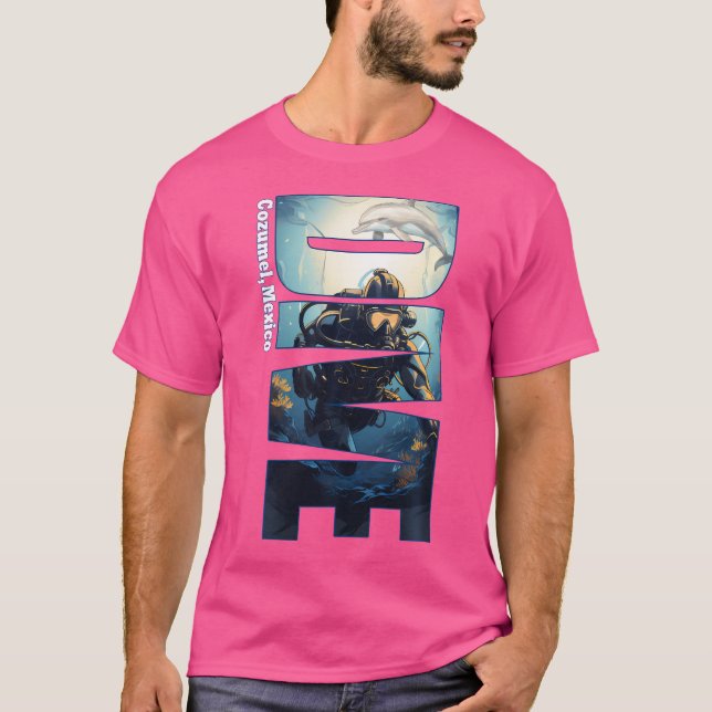 Camiseta Dive Cozumel Scuba Merging Snorkeling (Frente)