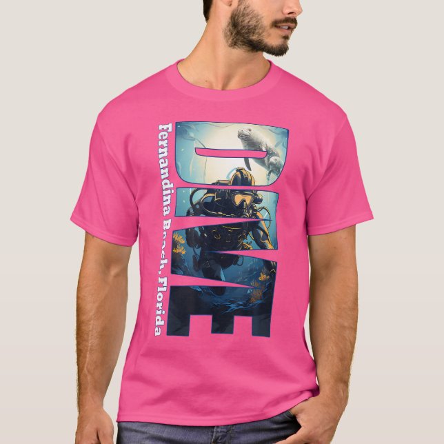 Camiseta Dive Fernandina Beach Scuba Diving Snorkel (Frente)
