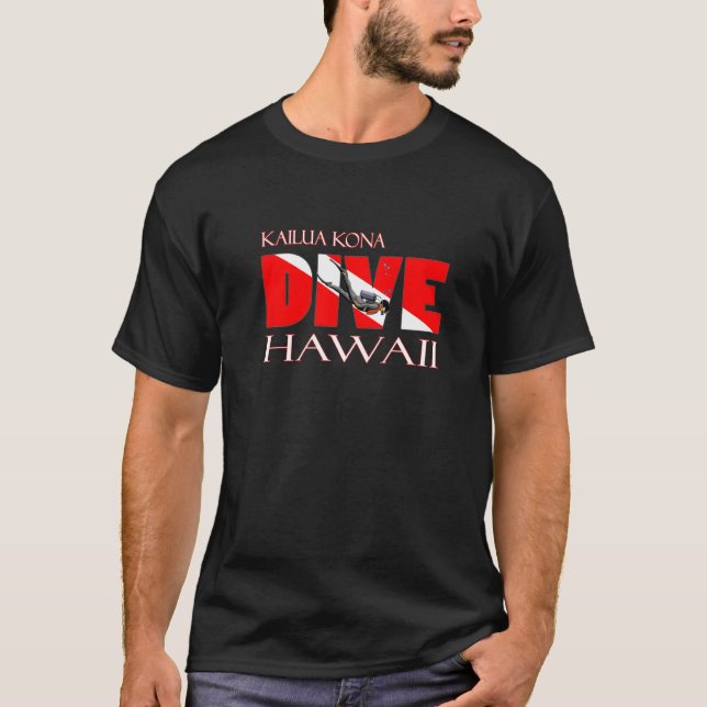 Camiseta Dive Kailua Kona Hawaii Scuba Merging Snorkeling (Frente)